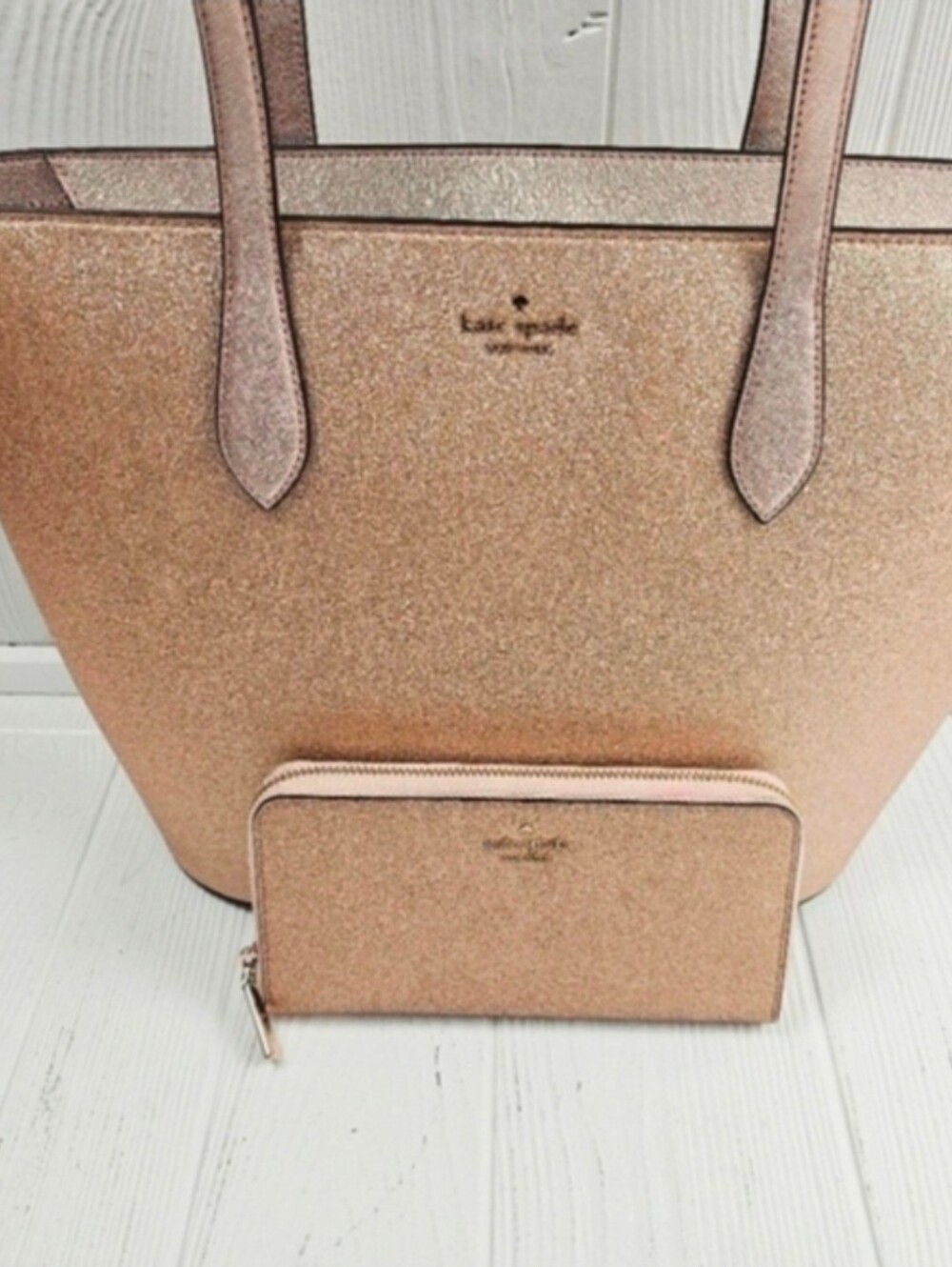 Kate Spade Glitter Shimmer Tote Purse with Wallet